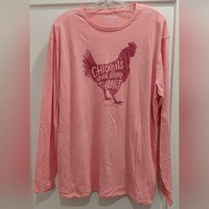 RURAL KING XL Comfort Colors Coral Chicken Graphic Long Sleeve Tee